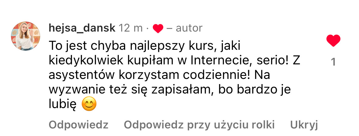 Opinia klientki