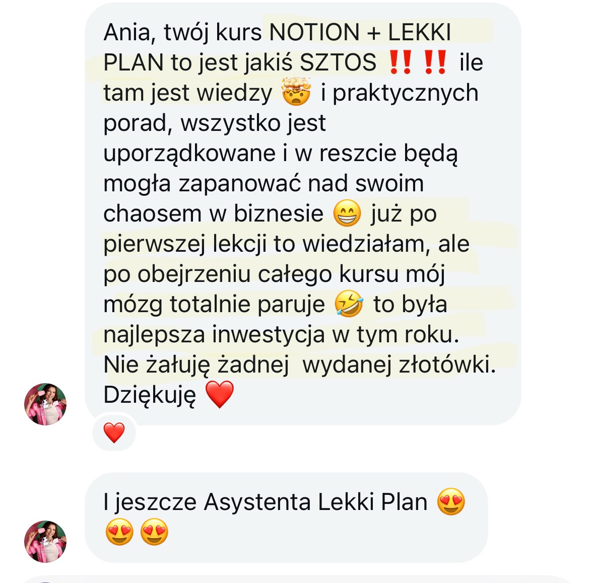 Opinia klientki