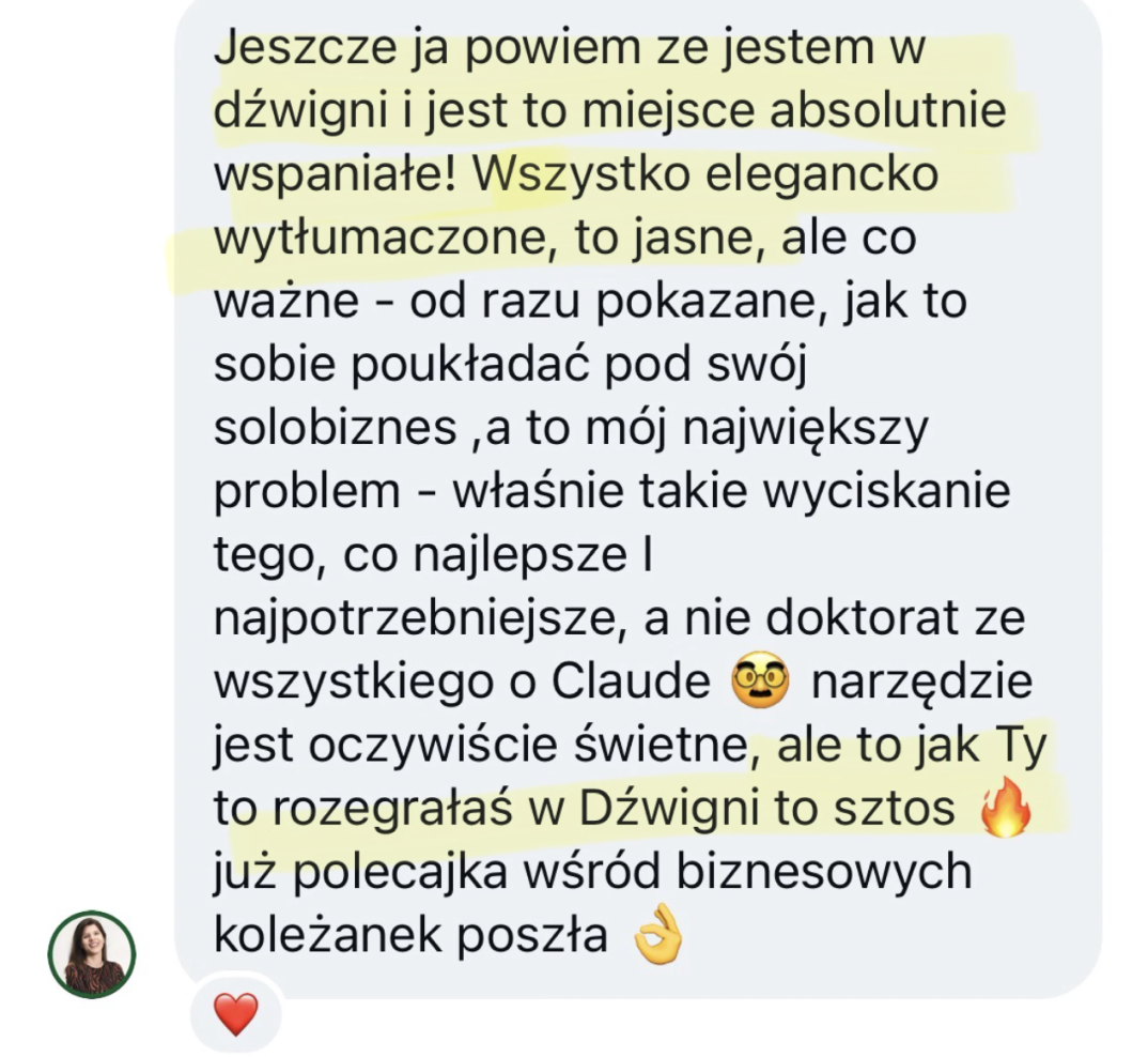 dźwignia subskrypcja dla kobiet AI, kurs claude od podstaw, claude od zera, opinie