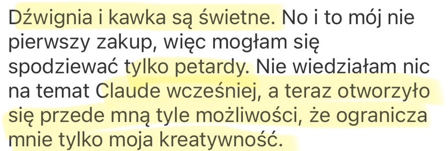 Opinia uczestniczki Dźwigni